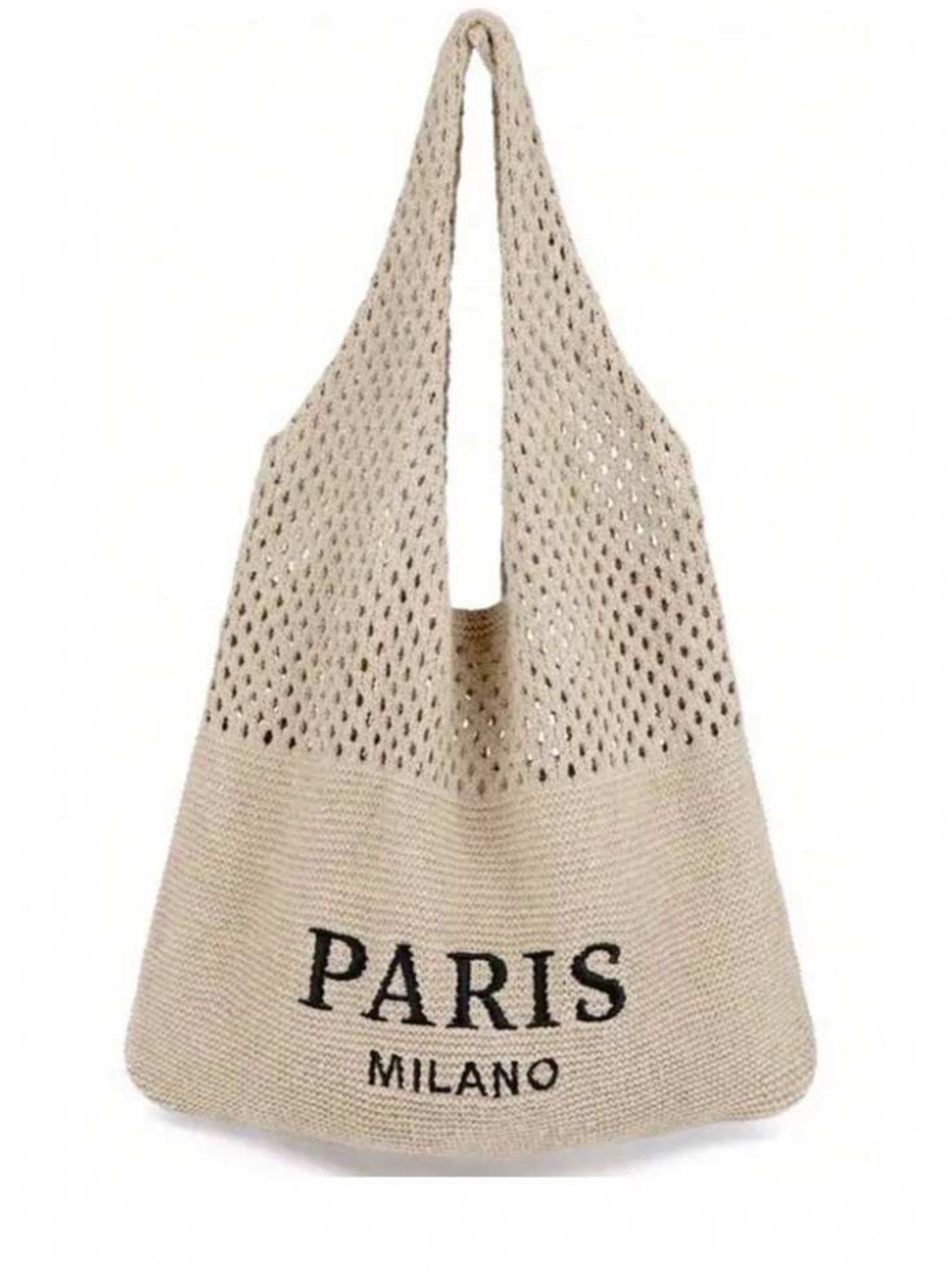 Designer inspired PARIS MILANO Beige Knit Tote Bag